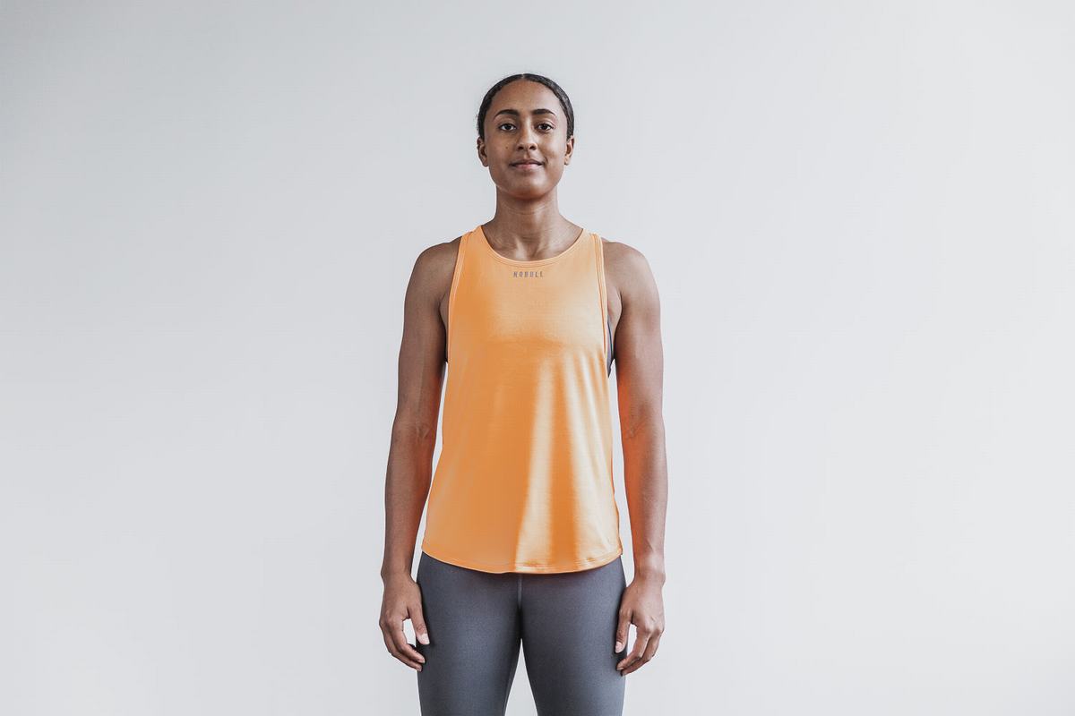 Nobull Lightweight Textured Neon Women's Tank Tops Orange Camo | Australia (UK4138)